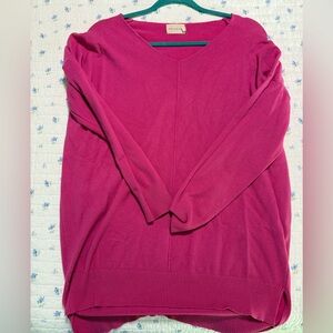 Women's Dreamers Pink Long Sleeve V neck Long Sweater Size S/M soft material